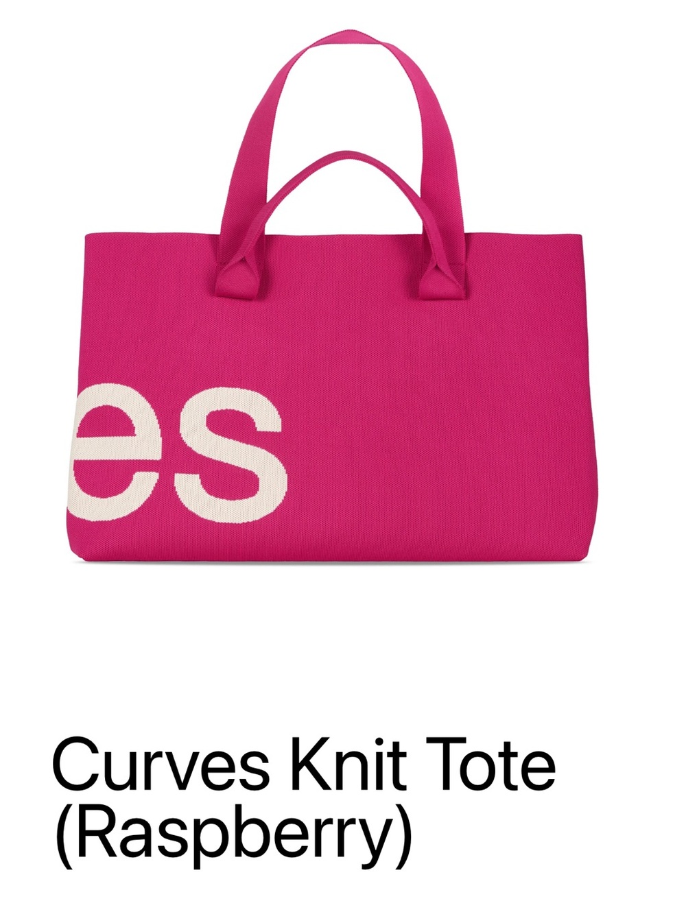 Knit Tote Bag - Raspberry Pink - Picture 2 of 3